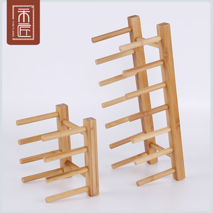 Bamboo Draining Rack L Size With Stand For <b>Kitchen</b> Dish <b>Storage</b> - Product Image 5