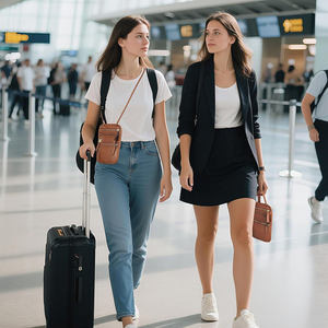 Portefeuille de cou pour voyageurs, femmes et hommes, avec blocage RFID, porte-passeport en cuir, organiseur de documents de voyage familial, pochette pour téléphone - Product Image 2