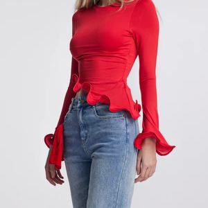 Elegant Casual French All-Occasion Flare-Sleeve Women's Hot Girl <b>Top</b> Lightly Pleated Slimming <b>Tank</b> <b>Top</b> - Product Image 2