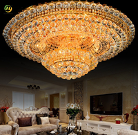 JYLIGHTING Lustre en cristal pour salon, plafonnier de style européen, lampes LED, grande lumière d'hôtel luxueux.