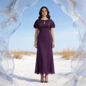 Abaya de luxe en polyester brodée de paillettes pour femmes musulmanes, robe élégante, fournisseur en gros sur mesure - Product Image 1