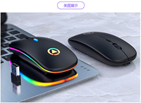 GAZ-M02 Original Triangle LOGO Mouse Gaming Ultra-Tipis Baterai Isi Ulang 2.4Ghz Optik LED RGB Backlit Mini USB Nirkabel