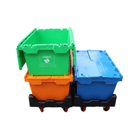 Caisse logistique en plastique bleu JOIN avec couvercle rabattable intégré, empilable et emboîtable, pour entrepôt ASRS