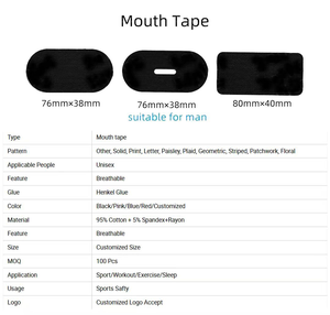Wholesale Custom Anti Snoring Sleep Strip Hypoallergenic Latex Free <strong>Strong</strong> <strong>Glue</strong> Mouth Tape for Better Sleeping - Product Image 6