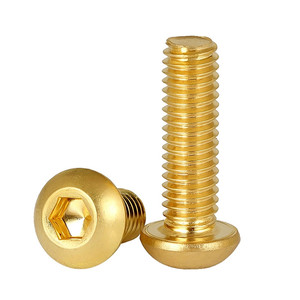 Vis de machine à tête cylindrique à six pans creux, à embase hexagonale, en laiton, bronze, cuivre, zingué, M2, M2.5, M3, H59, H62 - Product Image 1