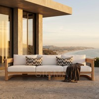 Ensemble de canapés modernes pour l'extérieur, chaise de loisirs, meubles de luxe en teck pour patio, balcon, jardin, imperméable et durable