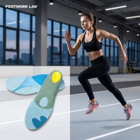 Semelles orthopédiques de soutien de la voûte plantaire en PU+Nylon, matériaux en gel Poron, légères, durables, absorption des chocs, confort de marche, FOOTWORK LAB