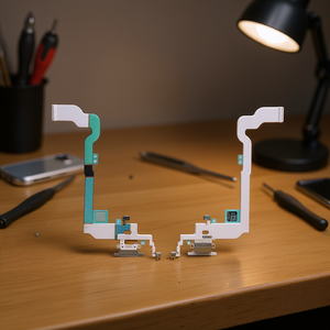 Cable flexible con puerto de carga Lightning de Apple con micrófono para iPhone X, color blanco - Product Image 3