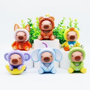 6 pièces/ensemble Figurine Capybara Cos Animal Canard Grenouille PVC Anime Figure pour boîte à œufs Catcher Gashapon Machine de jeu Jouets de récompense - Product Image 2