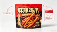 Sachet Doypack PE haute résistance à fond plat, à huit soudures, pour snacks, résistant à l'humidité, avec fermeture éclair à ouverture facile et indéchirable