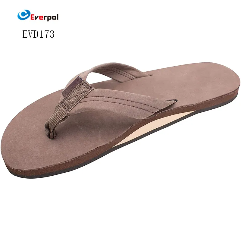 Sandals Men's Leather Single Layer Wide Strap with Arch
