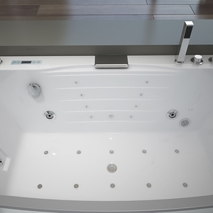 حوض استحمام أكريليك أبيض مستطيل # حوض استحمام مائي <span class=keywords><strong>2</strong></span> وسادة حوض استحمام بدوامات قائمة بذاتها وظيفة مساج حمام السباحة - Product Image 5