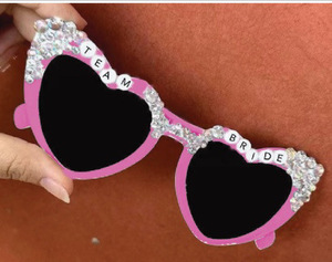Despedida de soltera amor en forma de corazón gafas boda novia para ser fiesta mujeres Vintage perla gafas para boda despedida de soltero - Product Image 5