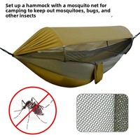 Hamac de camping automatique avec moustiquaire pour deux personnes, idéal pour les voyages en plein air et tente-hamac portable en nylon parachute