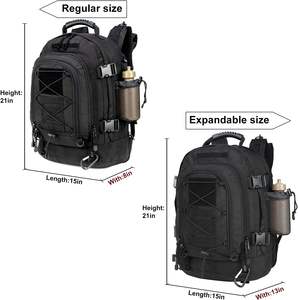 Mochila Táctica Oxford con Marco Externo de 45L, Mochila de Asalto de 3 Días de Gran Capacidad con Sistema Molle y Forro de Poliéster - Negra Deportiva - Product Image 2