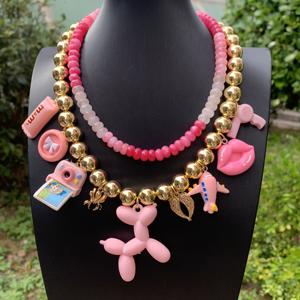 <span class=keywords><strong>BD</strong></span>-C4298 collier à la mode INS populaire chiot <span class=keywords><strong>avion</strong></span> caméra collier vente chaude Agate collier de perles pour le Festival - Product Image 1