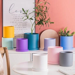 Pots de fleurs de plantes avec logo personnalisé direct d'usine avec plateau <span class=keywords><strong>grand</strong></span> jardin <span class=keywords><strong>lumineux</strong></span> pots de plantes de fleurs en plein air - Product Image 6