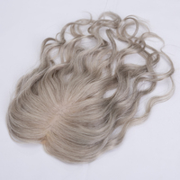 Cheveux naturels de haute qualité, 8 pouces, densité 100%, boucles lâches, mono-toppers 3x4, couleur sel et poivre, fabriqués à l'usine de Qingdao