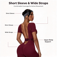Combinaison de yoga et fitness pour femme, sans coutures, dos découpé, effet froncé, col carré, bretelle asymétrique, anti-transpiration, longueur intégrale, effet fessier galbé