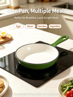 Poêle en fonte émaillée 24 cm, antiadhésive, forme citrouille, compatible induction et gaz, ustensile de cuisine moderne