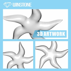 Épingles à revers personnalisées en forme d'étoile <span class=keywords><strong>de</strong></span> mer, en argent plaqué, moulées en 3D, avec impression sérigraphique pour hôtels et complexes hôteliers - Product Image 6