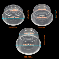 Bol en plastique jetable transparent rond avec couvercle pour pique-nique, restauration, préparation de repas au bureau, emballage alimentaire à emporter – Vente en gros