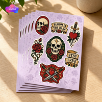 Hojas de Pegatinas Personalizadas A5 A4, Impresión a Todo Color CMYK, Vinilo Brillante Resistente al Agua, Hojas de Pegatinas de Vinilo para Etiquetas de Embalaje