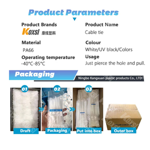 ケーブルタイセルフロック式ジップタイプラスチックブラック高純度Nylon66 - Product Image 4