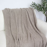Couverture en fil tricoté toute saison, fabrication directe d'usine, polyester 100%, couverture de luxe en tricot pour les voyages, literie