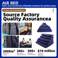 Matelas pneumatique gonflable portable Highwin pour le camping, pliable, pleine taille, surface floquée, pour une utilisation en extérieur et en chambre