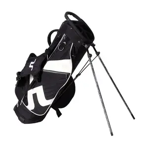 High Quality Customized Waterproof Dual Straps Black PU Leather Golf Stand Bag Custom Logo Golf Bag For Men