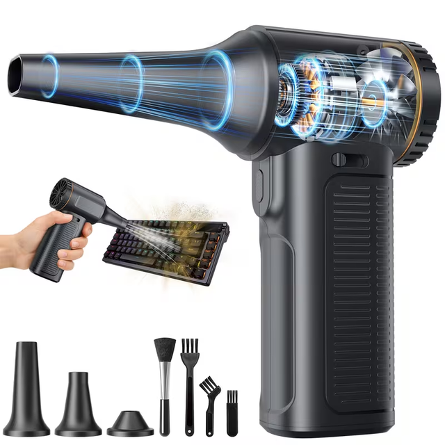 Turbo Blower Jet Fan 130000P Powerful Air Duster with 8000mAh Battery Portable Brushless Motor for Electronics & Auto Cleaning