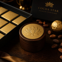 Étiquettes personnalisées en or mat gaufré - Rouleaux d'autocollants à estampage à chaud pour boîtes cadeaux chocolat et emballages de luxe