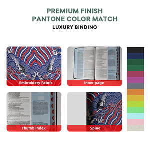 Bibbia Cristiana con Copertina in Tessuto Stampato Personalizzata, Edizione Esclusiva per lo Studio dei Salmi e dei Proverbi - Product Image 2