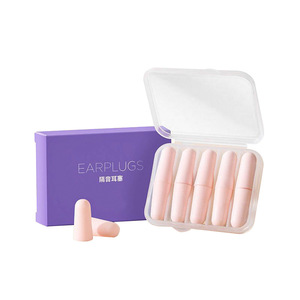 Tapones para los Oídos Profesionales con Reducción de Ruido, para Dormir, Uso en Dormitorios, Suaves, Cómodos, Reutilizables, Color Rosa, 5 Pares en Estuche - Product Image 1