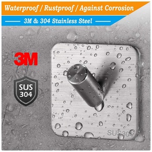 Gancio Adesivo da Parete <span class=keywords><strong>per</strong></span> Specchio, Stabile, Senza Chiodi, Impermeabile, in Acciaio Inox 304, Appendiabiti Senza Tracce <span class=keywords><strong>per</strong></span> Bagno e <span class=keywords><strong>Cucina</strong></span> - Product Image 2