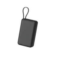 Batterie externe compacte 20000mAh avec logo personnalisé, charge rapide 22.5W, câble intégré et écran LED