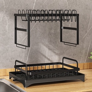 Kitchen <strong>Dish</strong> and Bowl Storage <strong>Rack</strong> Standing Type Double Tier Sink Drain Basket Cupboard Storage <strong>Rack</strong> - Product Image 3