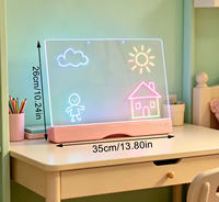 Lampe de Table LED Néon Tactile à 7 Couleurs Changeantes, Tableau Lumineux Effaçable en Acrylique pour Messages, Décoration de Fêtes DIY, Lampe de Nuit Décorative