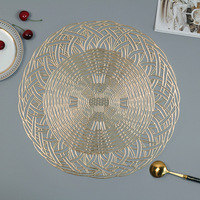 Set de table rond en PVC imperméable, résistant à l'huile et isolant thermique, style européen et luxe léger, 38 cm, pour hôtels, restaurants, cafés