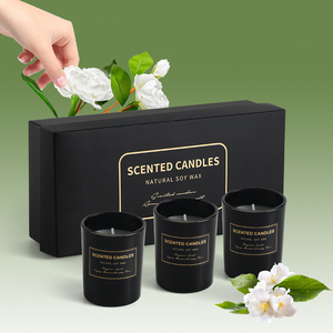 Ensemble de 3 bougies parfumées en cire de soja dans des pots en verre, idéal pour un cadeau, une rendez-vous galant, une célébration ou la maison - Product Image 5