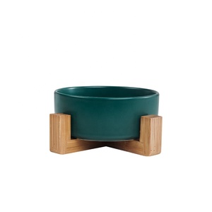 Cuenco Para Mascotas Wholesale Elevated Cat Food <strong>Bowl</strong> <strong>With</strong> Wood <strong>Stand</strong> Marble Ceramic <strong>Dog</strong> <strong>Bowls</strong> - Product Image 3