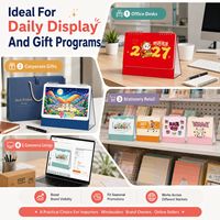 Calendario da Tavolo 2027 con Citazioni Motivazionali, Calendario Personalizzato con Cartoni Animati per Programmi Regalo Aziendali e Programmi per Clienti di Marca