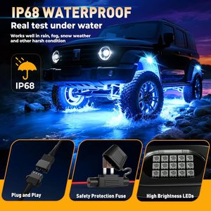 Kit Luci Sottoscocca RGB per <span class=keywords><strong>Auto</strong></span> 4/6/8/10/12/14 Moduli con App e Telecomando, Luci LED IP68 per Ruote di Camion, ATV, UTV, SUV - Product Image 4
