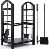 Cheminées et accessoires en métal de style moderne robustes, support à bois de chauffage, porte-bûches, écran pour le stockage, acier durable