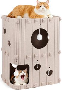 Grande Niche Fermée pour Chat – Feutre Polyester Durable, Pliable et Résistant aux Griffures pour Maisons Multi-Chats - Product Image 2