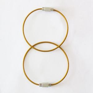 Gold Stainless Steel Wire Cable Loops Ring for Hanging Luggage <b>Tag</b> Key Ring ID <b>Tag</b> Keeper - Product Image 4