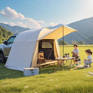 Tente de hayon pour SUV, auvent pare-soleil 9,8x4,9x6,8 pieds, imperméable, triple couche, quatre saisons, pour 3-4 personnes, tente de voiture instantanée, PU4000 210D - Product Image 3