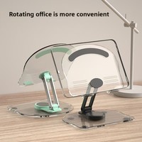 Support de téléphone portable pliable et rotatif en alliage d'aluminium transparent, réglable, multifonctionnel, antidérapant pour ordinateur portable
