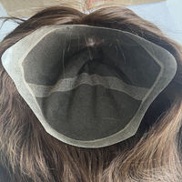 Peluca Médica de Cabello Humano Europeo Rubio Cenizo, con Parte Superior de Seda sin Pegamento y Borde de PU, de Aspecto Natural